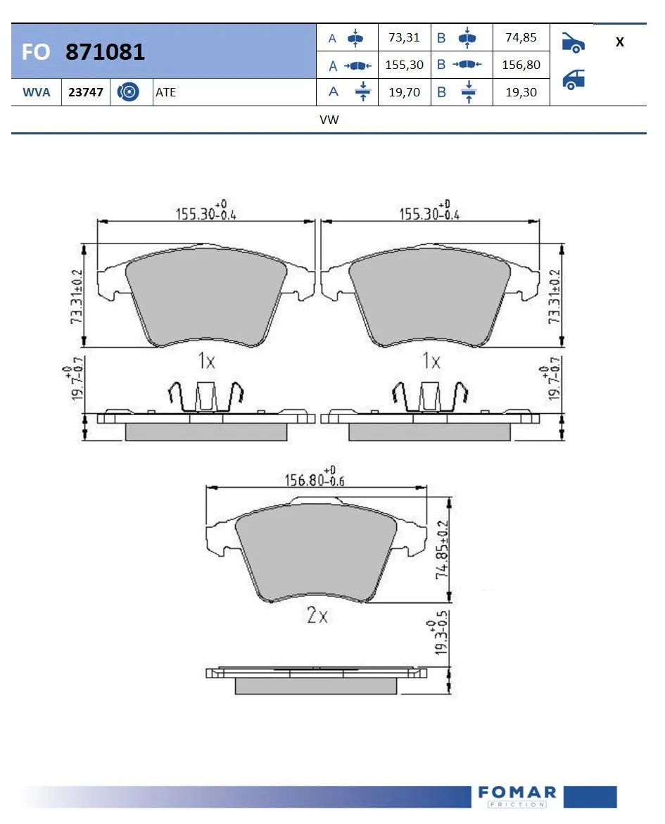 Brake Pad Set, disc brake